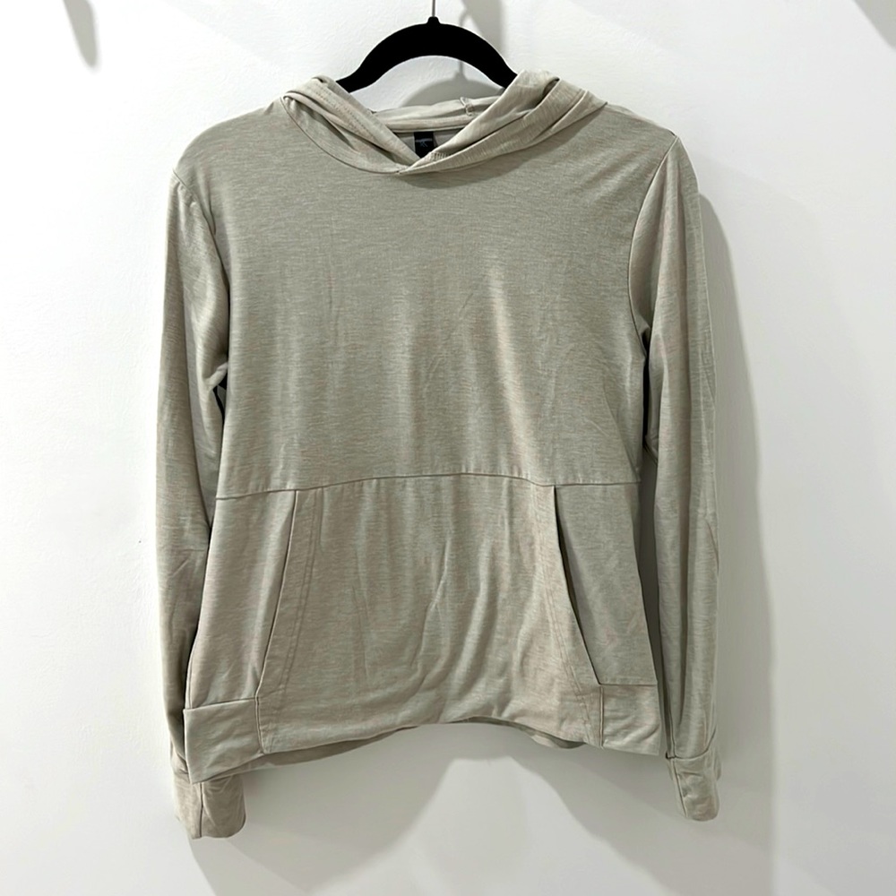 S cream heathered thin hoodie